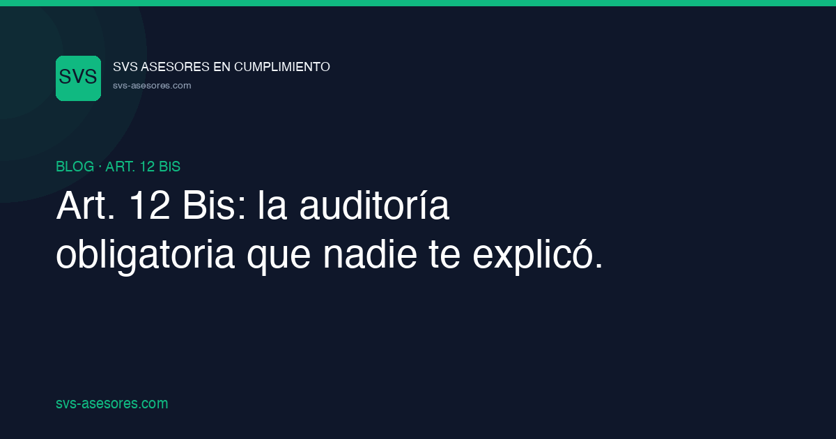 Art. 12 Bis: la auditoría obligatoria que nadie te explicó